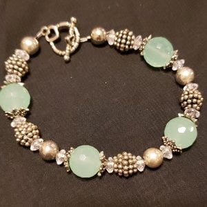 Chalcedony and Swarovski Crystals with Raspberries